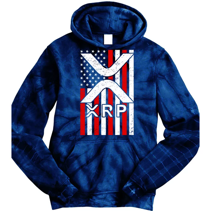 XRP Cryptocurrency USA American Flag Tie Dye Hoodie