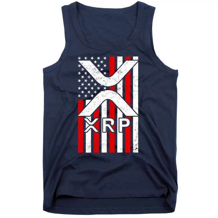 XRP Cryptocurrency USA American Flag Tank Top