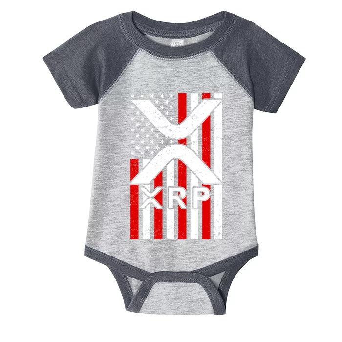 XRP Cryptocurrency USA American Flag Infant Baby Jersey Bodysuit