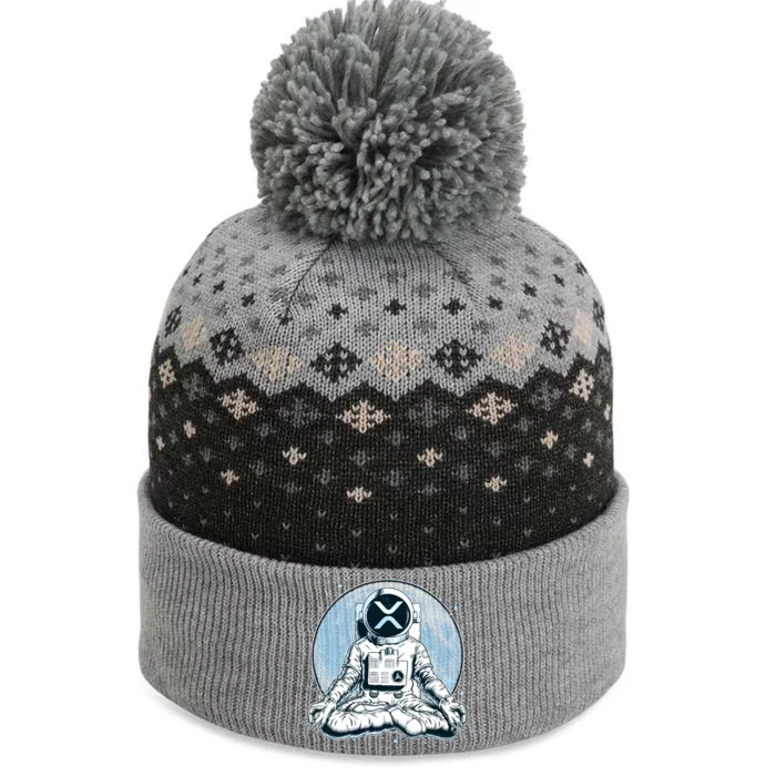 XRP Cryptocurrency Yoga Astronaut Moon The Baniff Cuffed Pom Beanie