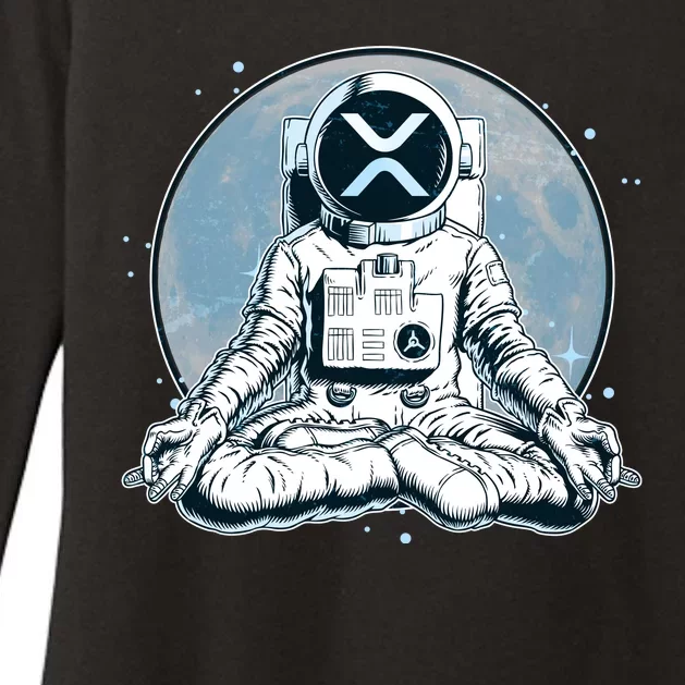 XRP Cryptocurrency Yoga Astronaut Moon Womens CVC Long Sleeve Shirt