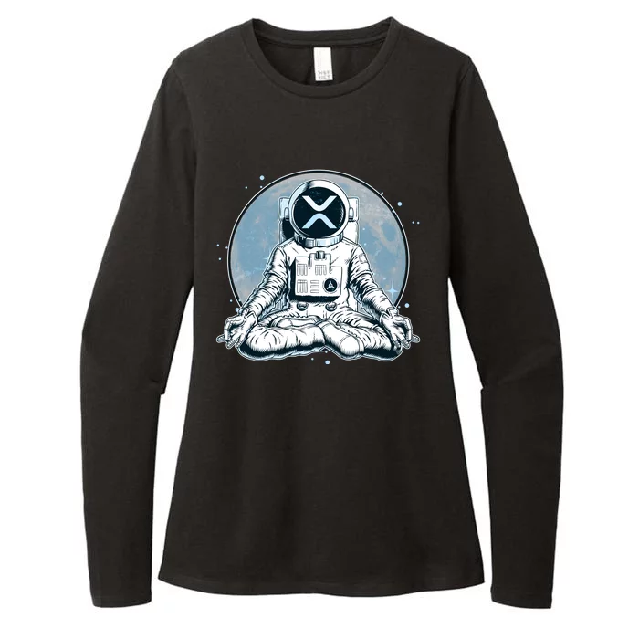 XRP Cryptocurrency Yoga Astronaut Moon Womens CVC Long Sleeve Shirt