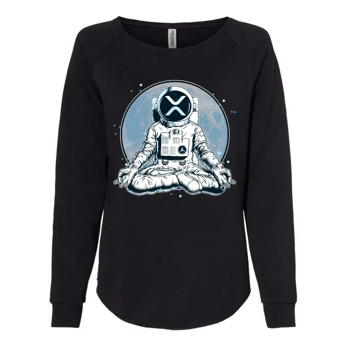 XRP Cryptocurrency Yoga Astronaut Moon Womens California Wash Sweatshirt