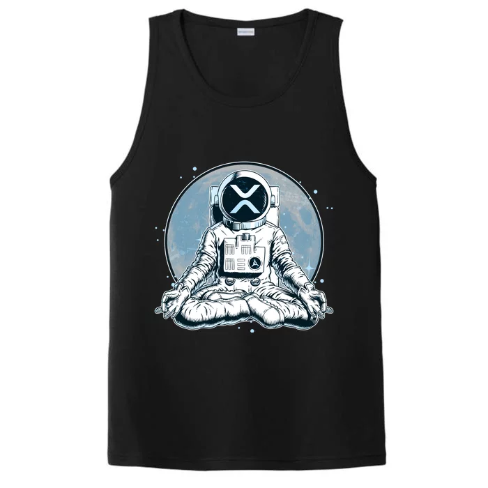 XRP Cryptocurrency Yoga Astronaut Moon Performance Tank