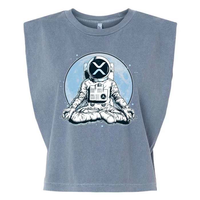 XRP Cryptocurrency Yoga Astronaut Moon Garment-Dyed Women's Muscle Tee