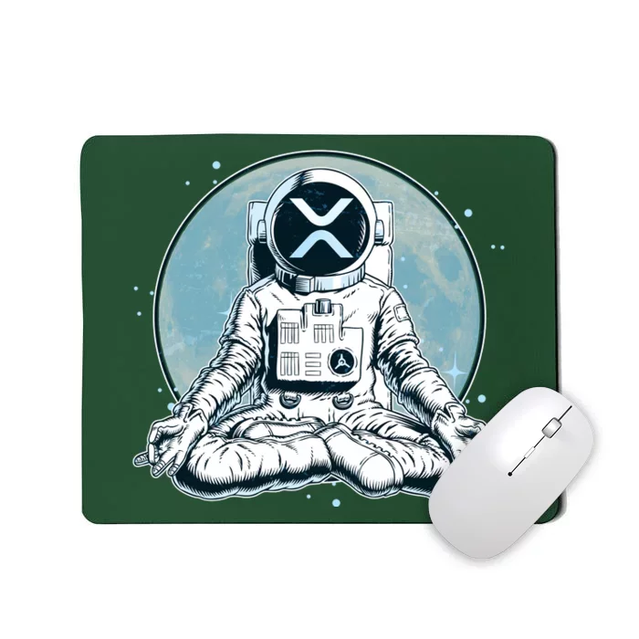 XRP Cryptocurrency Yoga Astronaut Moon Mousepad