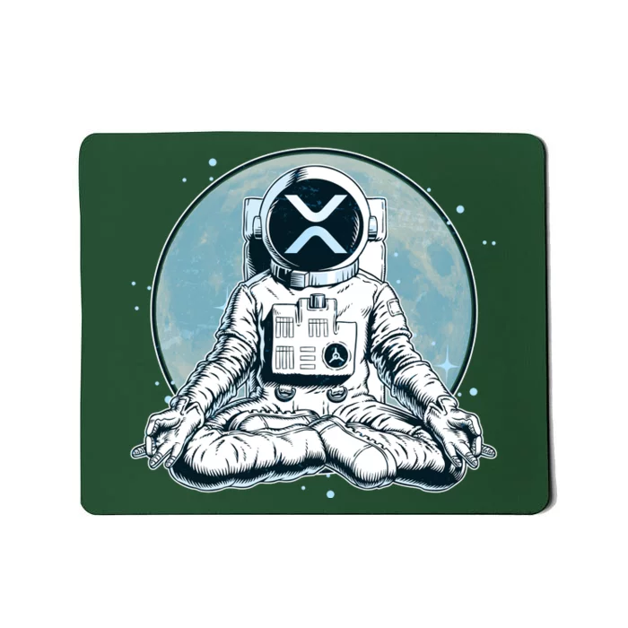 XRP Cryptocurrency Yoga Astronaut Moon Mousepad