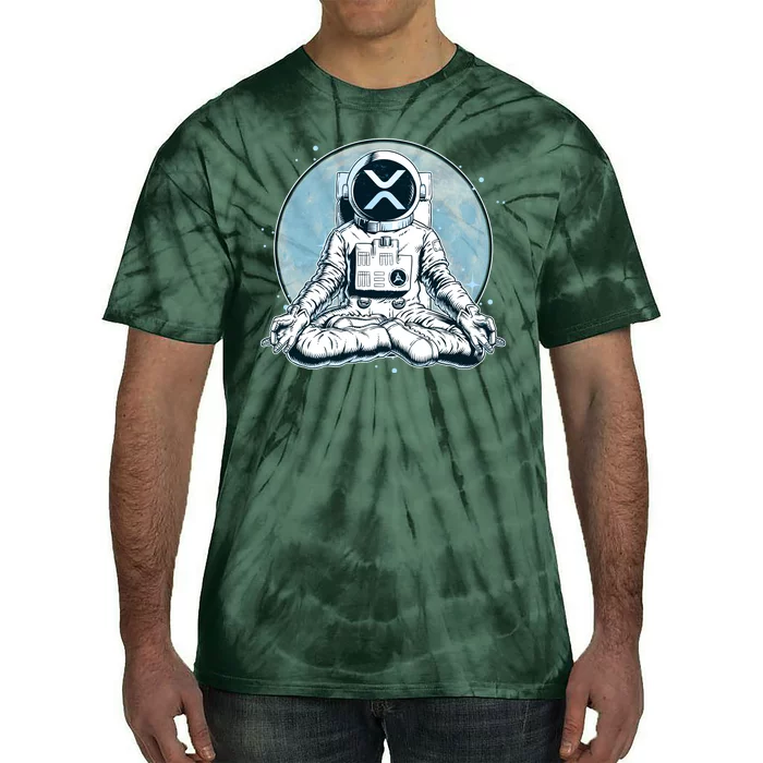 XRP Cryptocurrency Yoga Astronaut Moon Tie-Dye T-Shirt