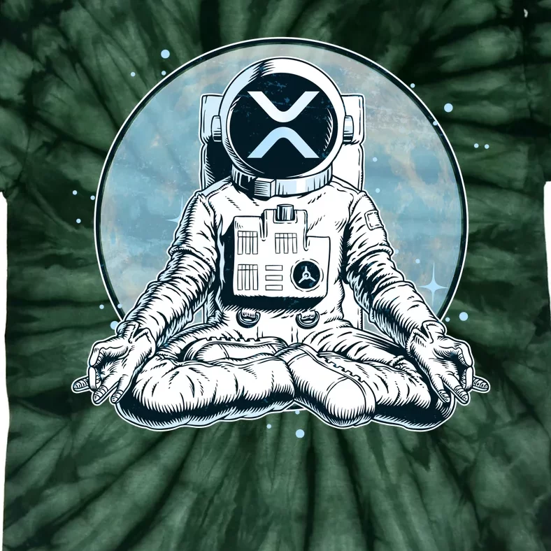 XRP Cryptocurrency Yoga Astronaut Moon Tie-Dye T-Shirt