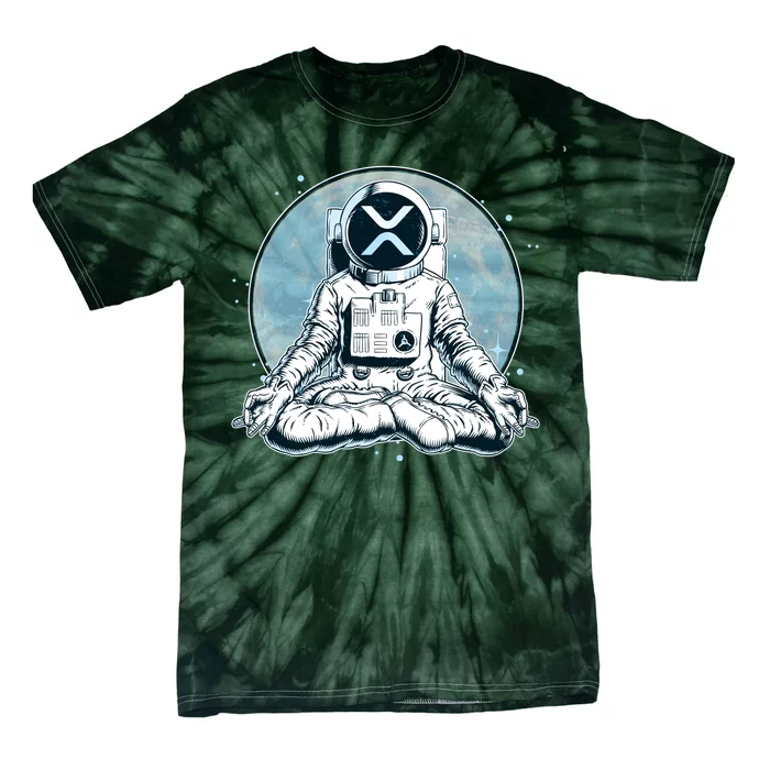 XRP Cryptocurrency Yoga Astronaut Moon Tie-Dye T-Shirt