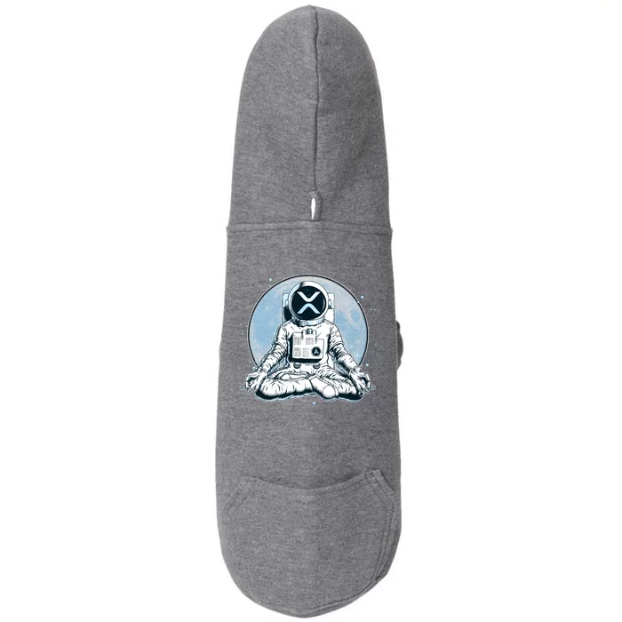 XRP Cryptocurrency Yoga Astronaut Moon Doggie 3-End Fleece Hoodie