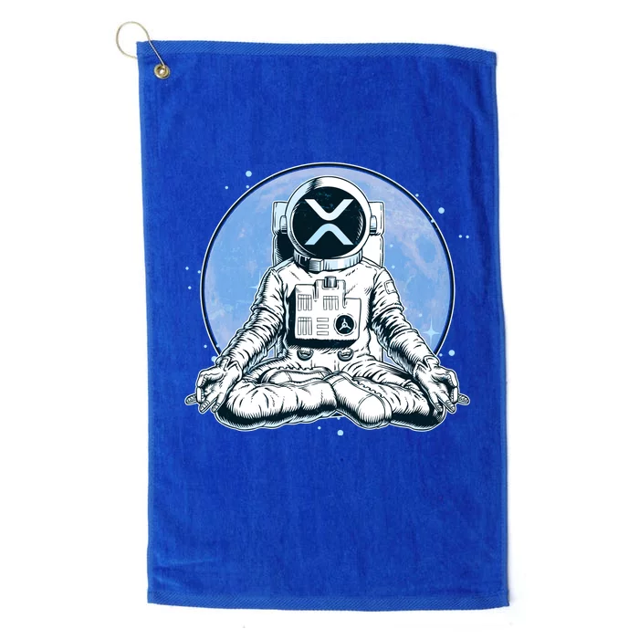 XRP Cryptocurrency Yoga Astronaut Moon Platinum Collection Golf Towel