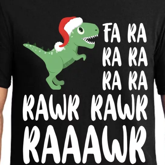 Xmas Dinosaur Funny Gift Fa Ra Ra Rawr Rawr Christmas Trex Gift Pajama Set