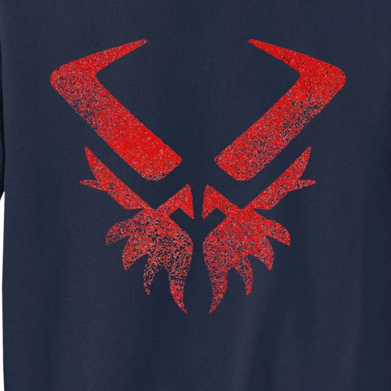 Xenothreat Design In Destressed Red Tall Sweatshirt