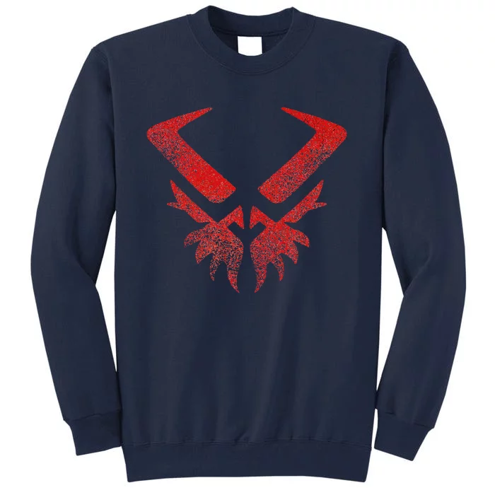 Xenothreat Design In Destressed Red Tall Sweatshirt