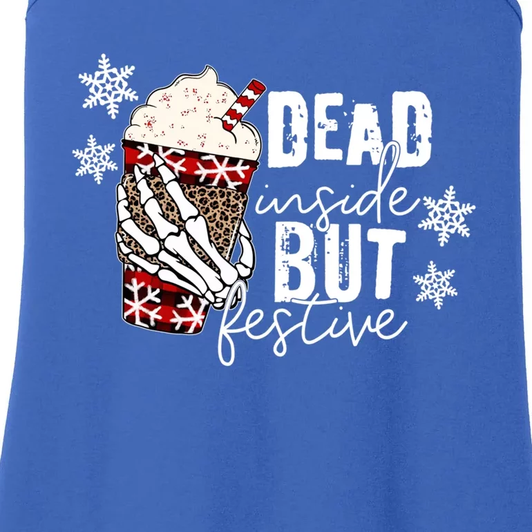 Xmas Dead Inside But Festive Funny Skeleton Hand Christmas Funny Gift Ladies Essential Tank