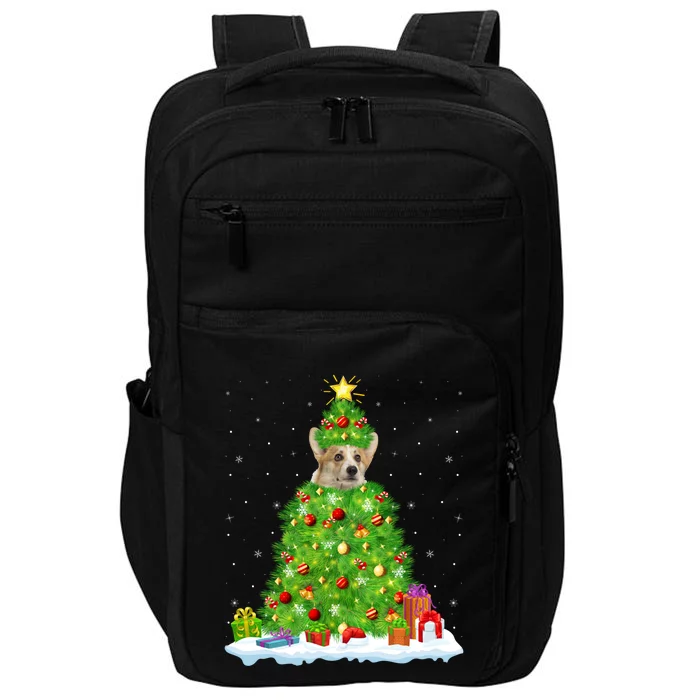 Xmas Decorations Lights Santa Corgi Dog Christmas Tree Great Gift Impact Tech Backpack