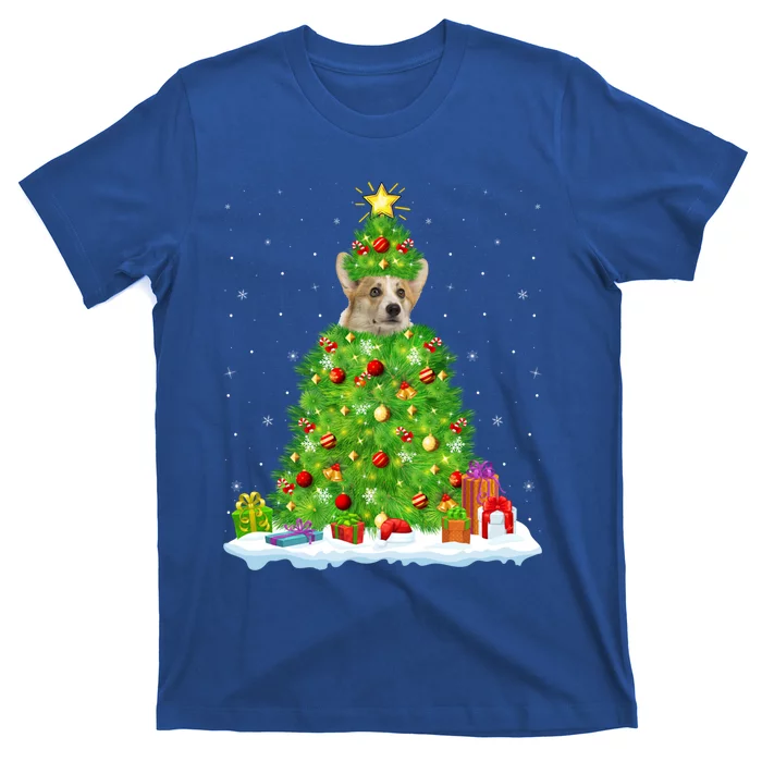 Xmas Decorations Lights Santa Corgi Dog Christmas Tree Great Gift T-Shirt