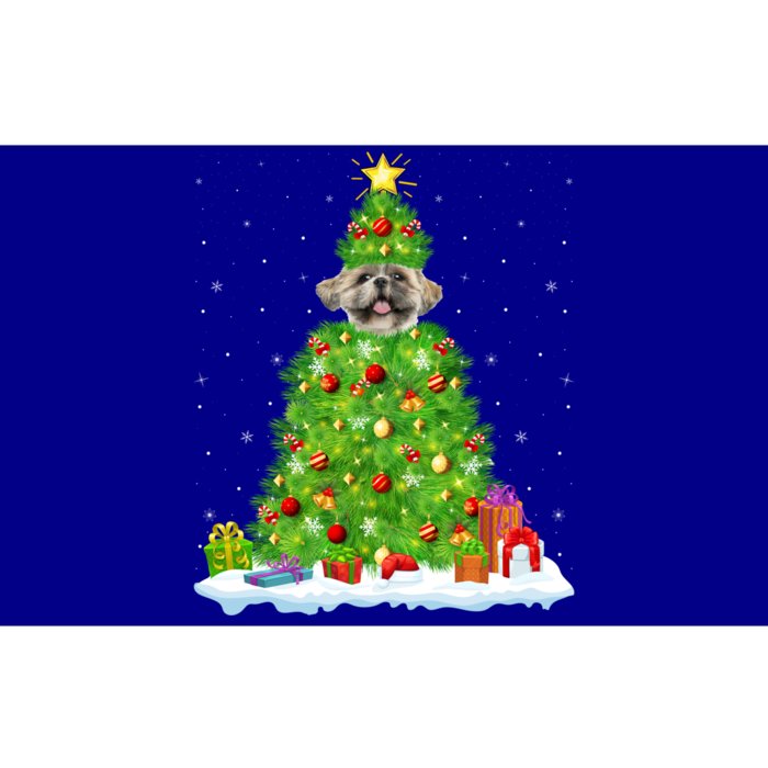 Xmas Decorations Lights Santa Shih Tzu Dog Christmas Tree Gift Bumper Sticker