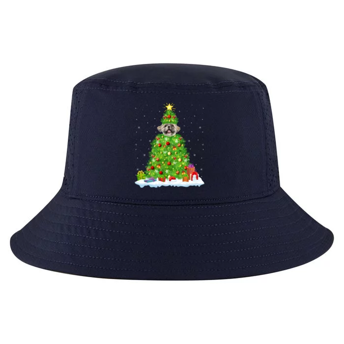 Xmas Decorations Lights Santa Shih Tzu Dog Christmas Tree Gift Cool Comfort Performance Bucket Hat