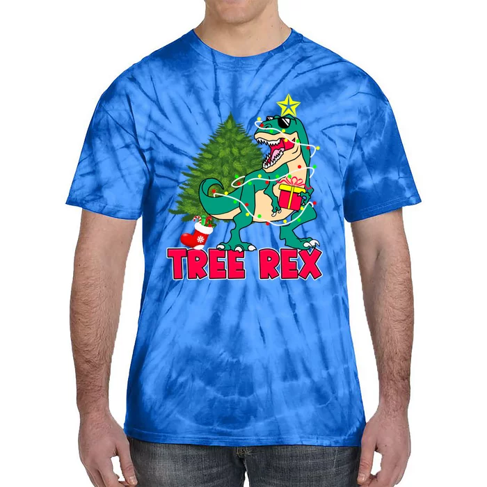 Xmas Dinosaur Merry Rexmas Trex Tree Rex Christmas Gift Tie-Dye T-Shirt