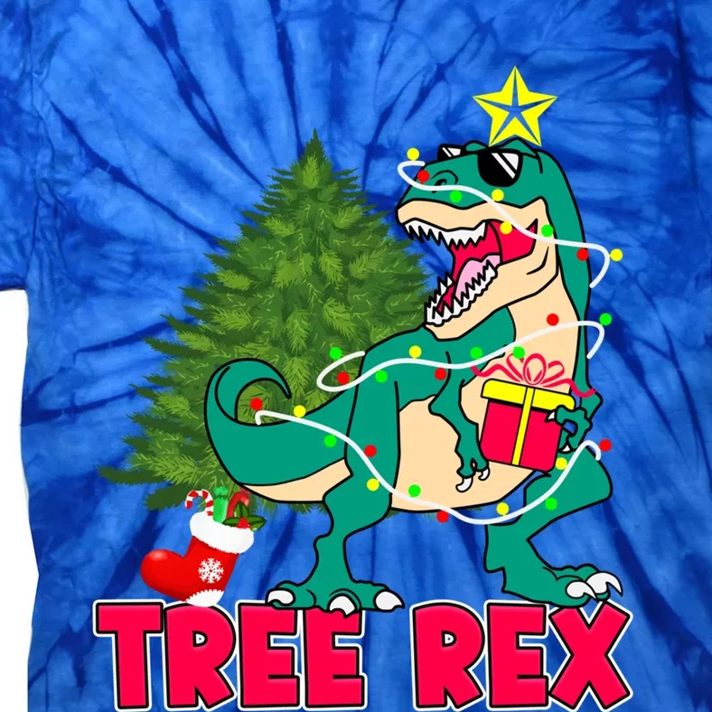 Xmas Dinosaur Merry Rexmas Trex Tree Rex Christmas Gift Tie-Dye T-Shirt