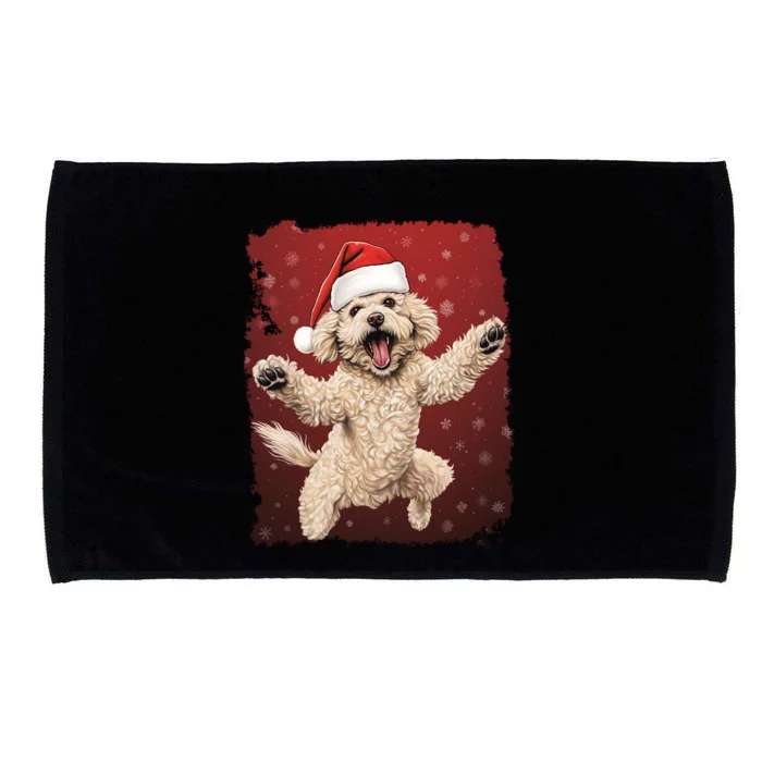 Xmas Dog Poodle Christmas Great Gift Microfiber Hand Towel