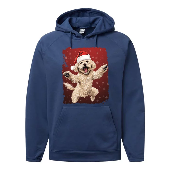 Xmas Dog Poodle Christmas Great Gift Performance Fleece Hoodie