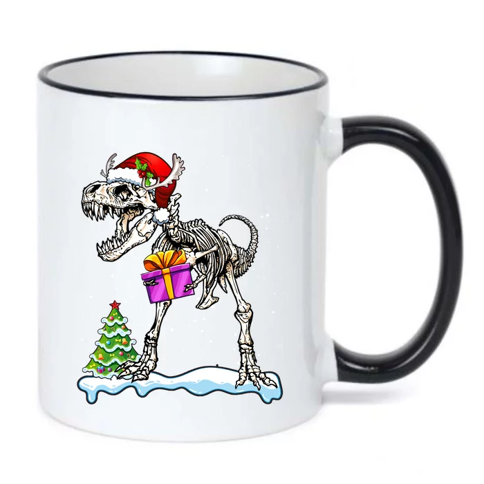 Xmas Dinosaur Skeleton T Rex Scary Christmas Gift Black Color Changing Mug