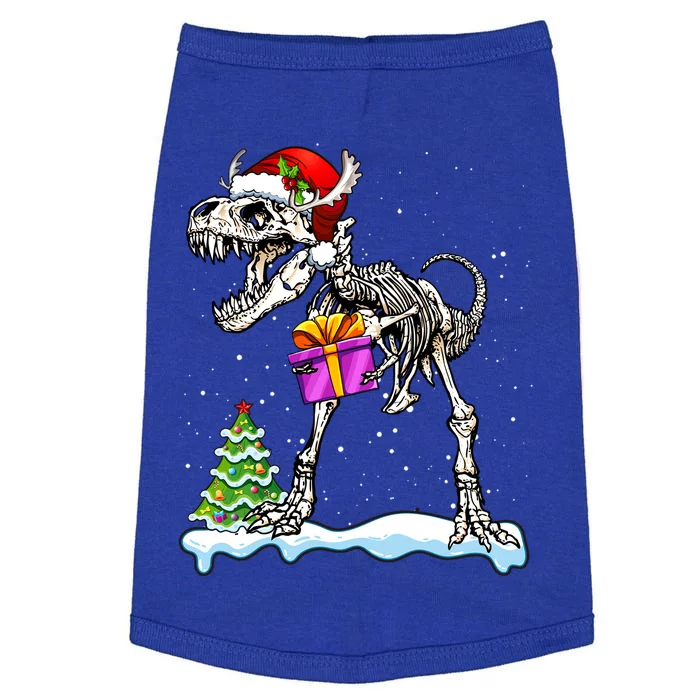 Xmas Dinosaur Skeleton T Rex Scary Christmas Gift Doggie Tank