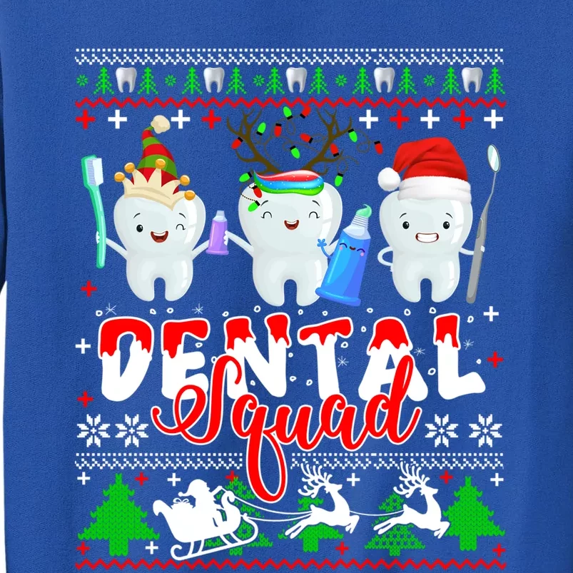 Xmas Dental Squad Teeth Hat Santa Elf Reindeer Ugly Gift Tall Sweatshirt