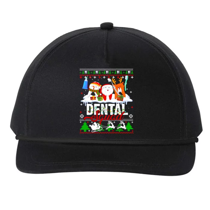 Xmas Dental Squad Teeth Hat Santa Elf Reindeer Ugly Gift Snapback Five-Panel Rope Hat