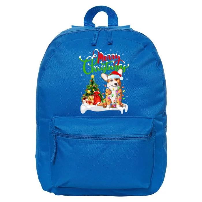 Xmas Decorations Santa Corgi Dog Christmas Funny Gift 16 in Basic Backpack