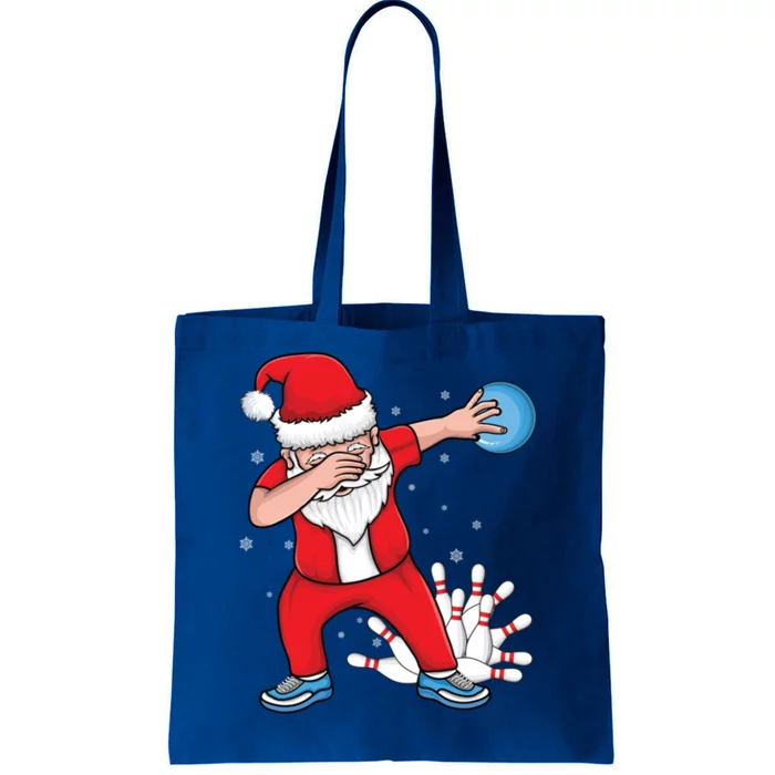 Xmas Dabbing Santa Bowling Ball And Pins Christmas Bowling Gift Tote Bag