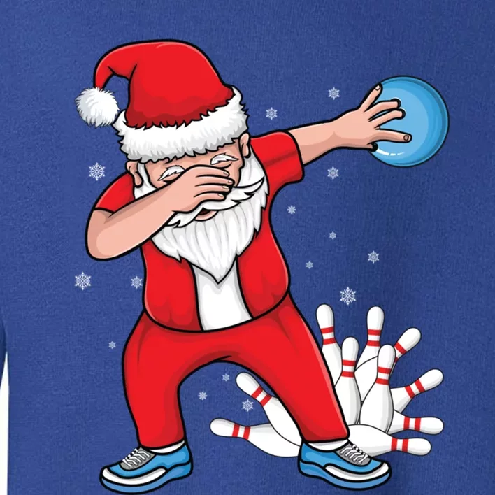 Xmas Dabbing Santa Bowling Ball And Pins Christmas Bowling Gift Toddler Sweatshirt