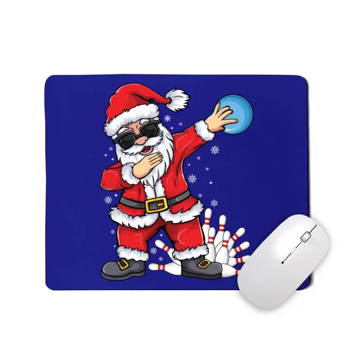 Xmas Dabbing Santa Bowling Ball And Pins Christmas Bowling Meaningful Gift Mousepad