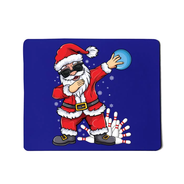 Xmas Dabbing Santa Bowling Ball And Pins Christmas Bowling Meaningful Gift Mousepad