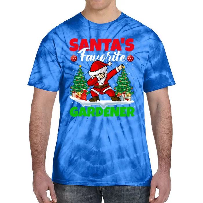 Xmas Dabbing SantaS Favorite Gardener Christmas Cute Gift Tie-Dye T-Shirt