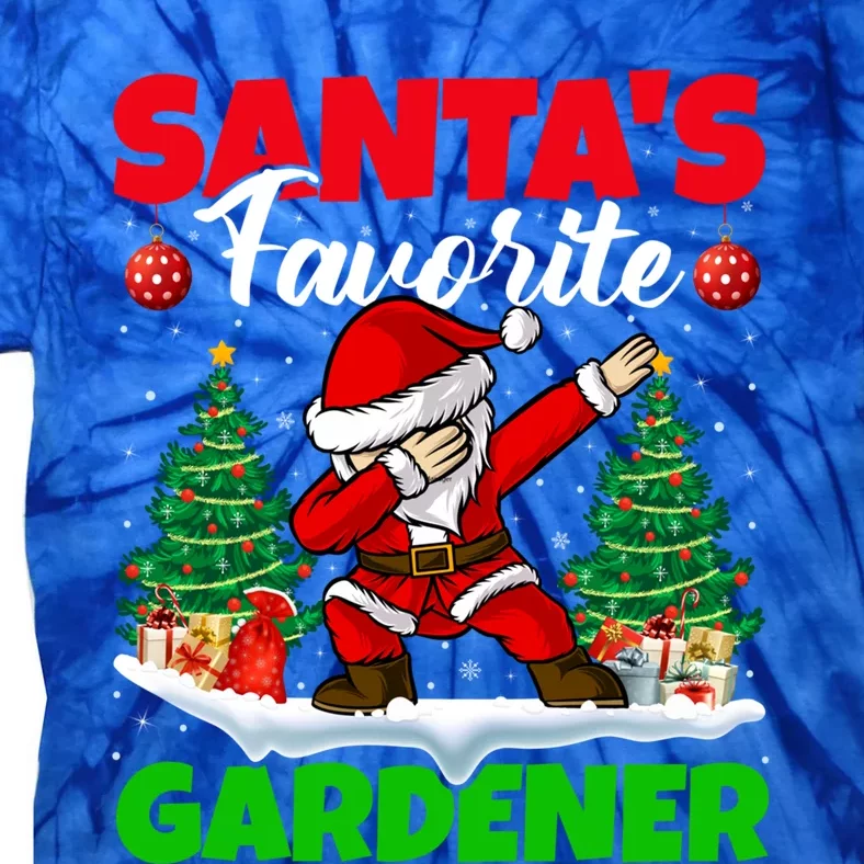 Xmas Dabbing SantaS Favorite Gardener Christmas Cute Gift Tie-Dye T-Shirt