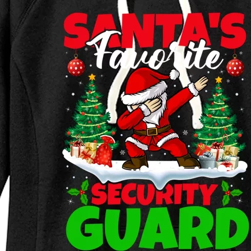 Xmas Dabbing SantaS Favorite Security Guard Christmas Funny Gift Women's Fleece Hoodie