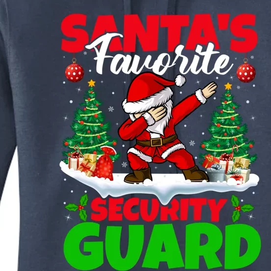 Xmas Dabbing SantaS Favorite Security Guard Christmas Funny Gift Women's Pullover Hoodie