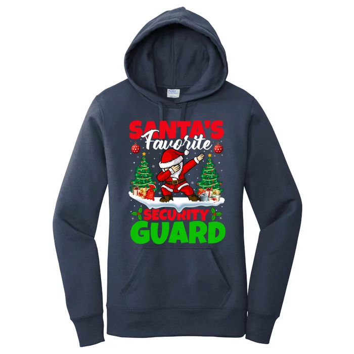 Xmas Dabbing SantaS Favorite Security Guard Christmas Funny Gift Women's Pullover Hoodie