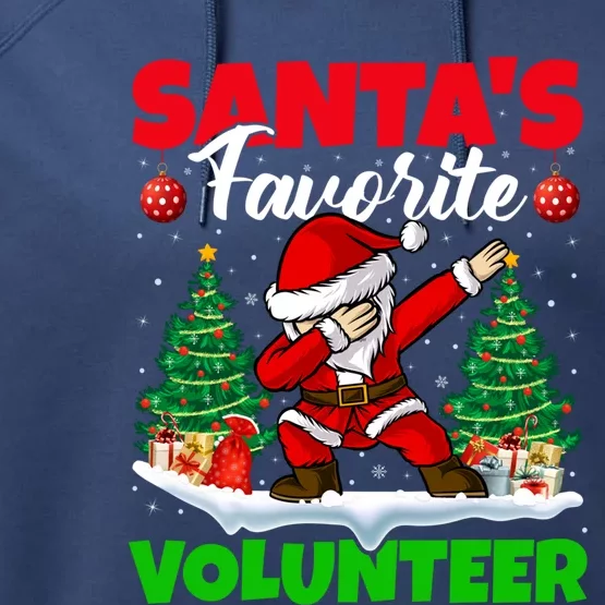 Xmas Dabbing SantaS Favorite Volunteer Christmas Gift Performance Fleece Hoodie