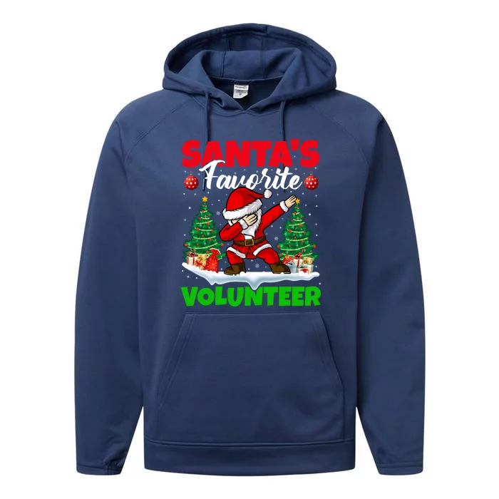 Xmas Dabbing SantaS Favorite Volunteer Christmas Gift Performance Fleece Hoodie