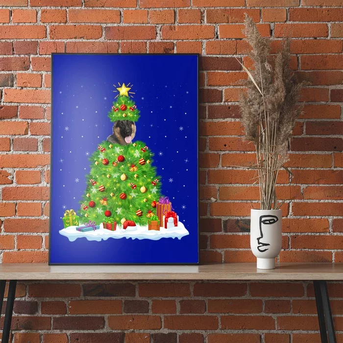 Xmas Decorations Santa Ger Shepherd Dog Christmas Tree Great Gift Poster