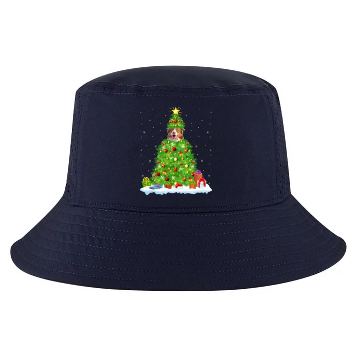 Xmas Decoration Santa Australian Shepherd Dog Christmas Tree Cute Gift Cool Comfort Performance Bucket Hat