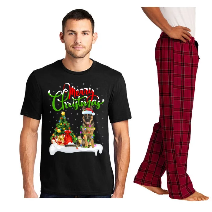 Xmas Decorations Santa Ger Shepherd Dog Christmas Gift Pajama Set