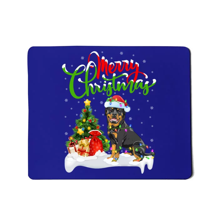 Xmas Decorations Santa Rottweiler Dog Christmas Cool Gift Mousepad