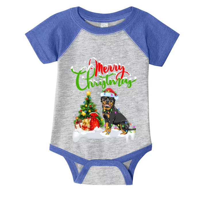 Xmas Decorations Santa Rottweiler Dog Christmas Cool Gift Infant Baby Jersey Bodysuit