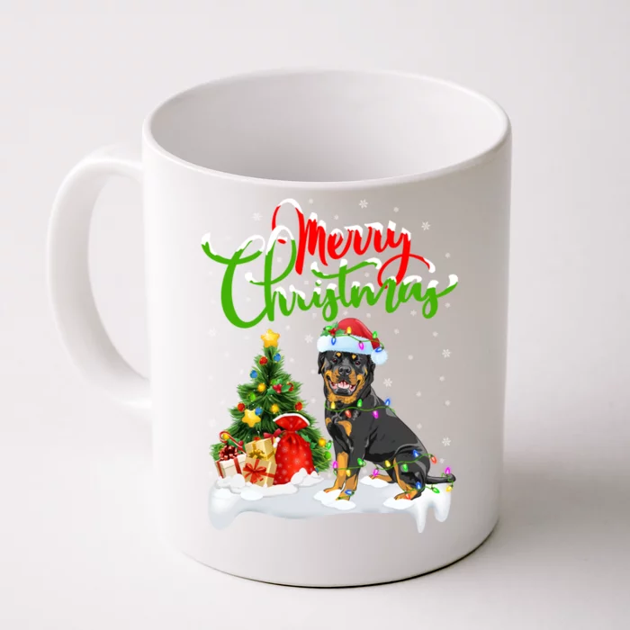 Xmas Decorations Santa Rottweiler Dog Christmas Cool Gift Front & Back Coffee Mug